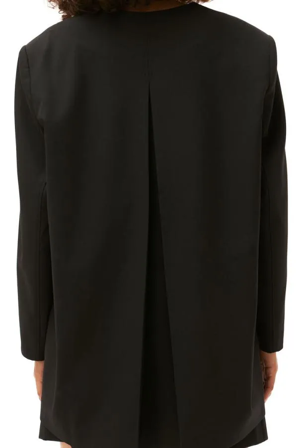 Clothing GANNI Suiting Oversized Drapey Melange Blazer Black