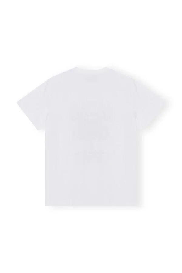 Clothing GANNI TShirts Basic Jersey Camp Tree Tshirt Bright White Clothing GANNI TShirts Basic Jersey Camp Tree Tshirt Bright White