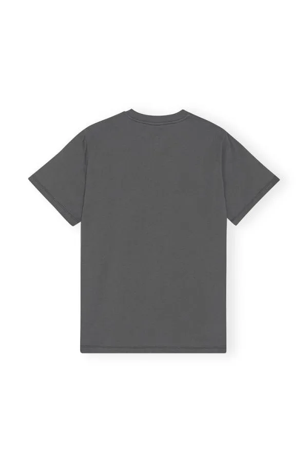 Clothing GANNI TShirts Grey Relaxed Flower Tshirt Volcanic Ash Clothing GANNI TShirts Grey Relaxed Flower Tshirt Volcanic Ash
