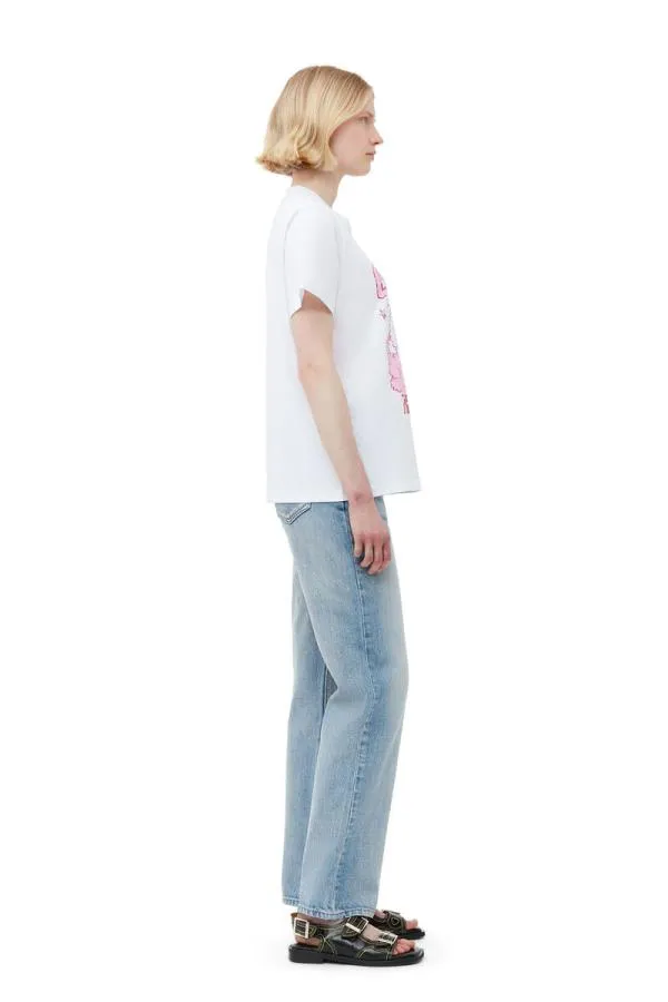 Clothing GANNI TShirts Relaxed Love Bunny Tshirt Bright White Clothing GANNI TShirts Relaxed Love Bunny Tshirt Bright White