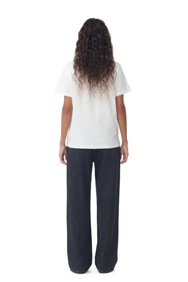Clothing GANNI TShirts White Relaxed Dragon Tshirt Egret