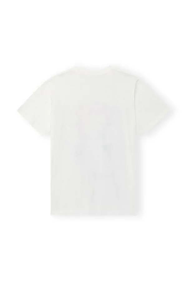 Clothing GANNI TShirts White Relaxed Dragon Tshirt Egret
