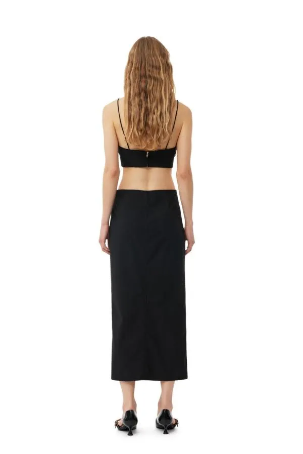 Clothing GANNI Tops Black Drapey Melange Sleeveless Top Black