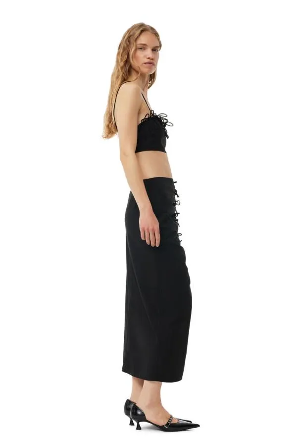 Clothing GANNI Tops Black Drapey Melange Sleeveless Top Black