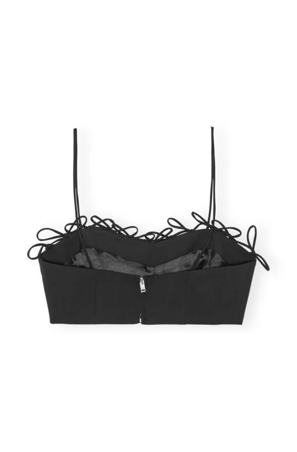 Clothing GANNI Tops Black Drapey Melange Sleeveless Top Black