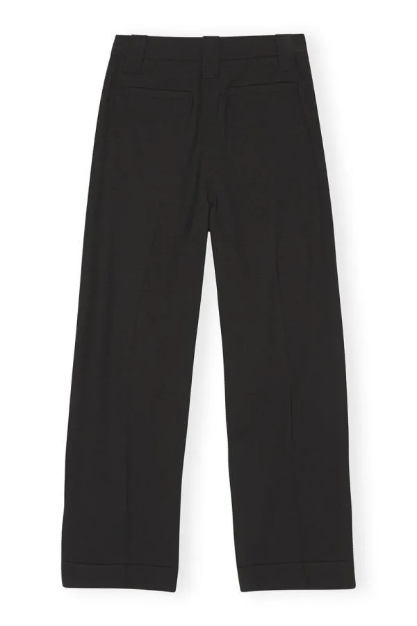 Clothing GANNI Trousers Black Drapey Melange Pleat Trousers Black Clothing GANNI Trousers Black Drapey Melange Pleat Trousers Black