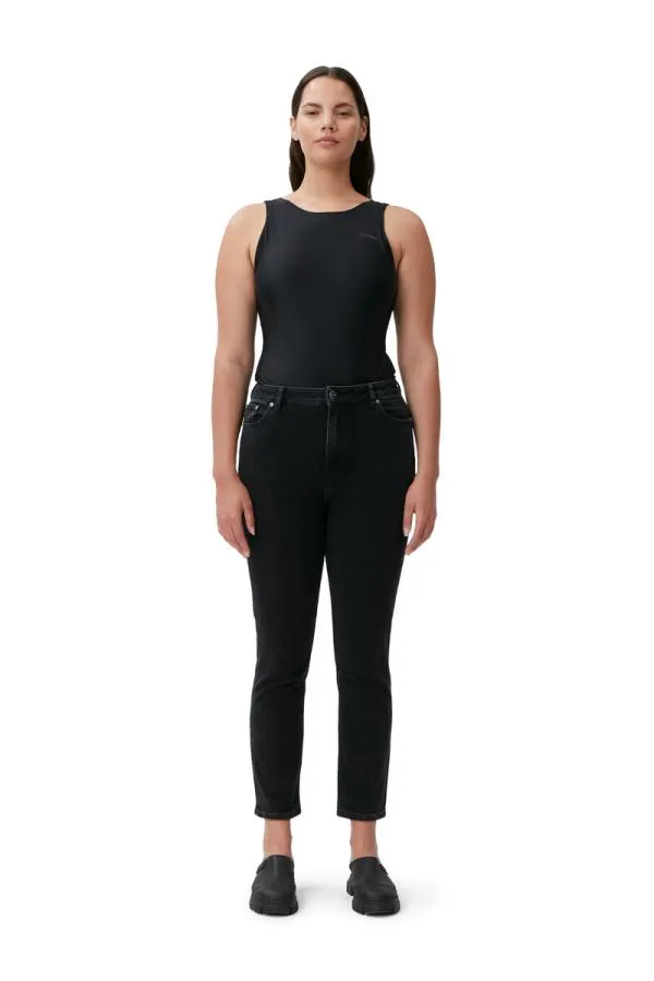 Clothing GANNI Trousers Cutye Jeans Washed Blackblack