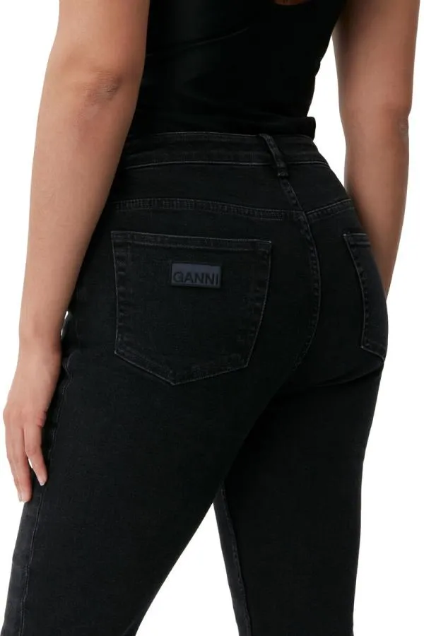 Clothing GANNI Trousers Cutye Jeans Washed Blackblack