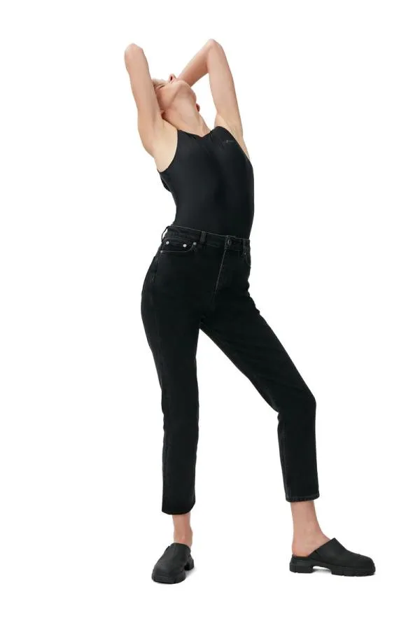 Clothing GANNI Trousers Cutye Jeans Washed Blackblack