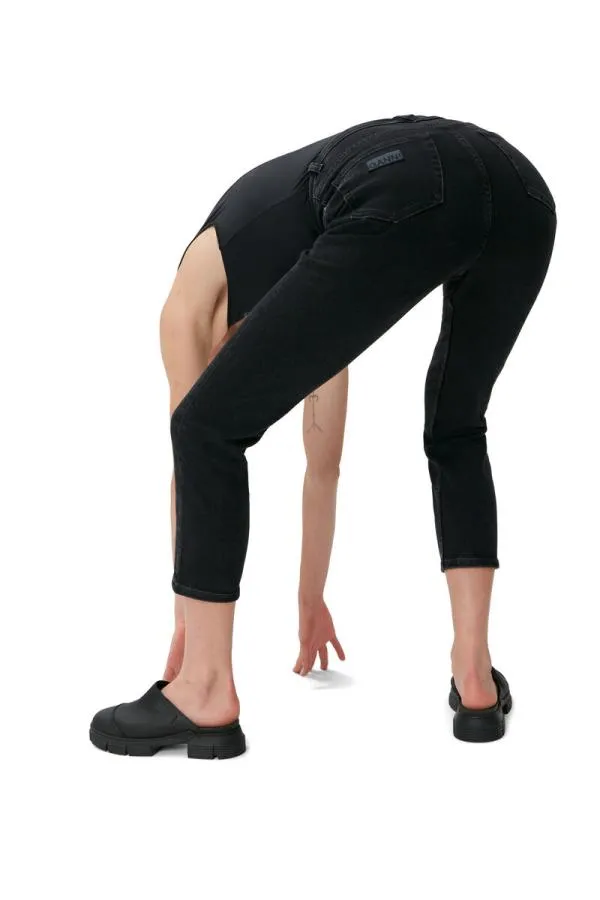Clothing GANNI Trousers Cutye Jeans Washed Blackblack