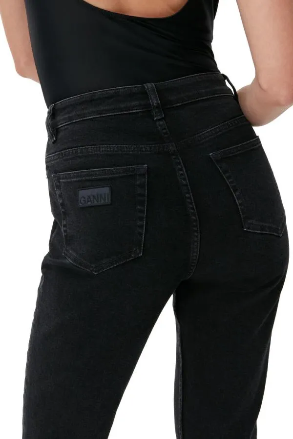 Clothing GANNI Trousers Cutye Jeans Washed Blackblack
