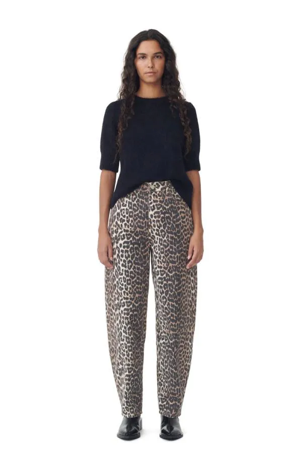 Clothing GANNI Trousers Leopard Denim Stary Leopard