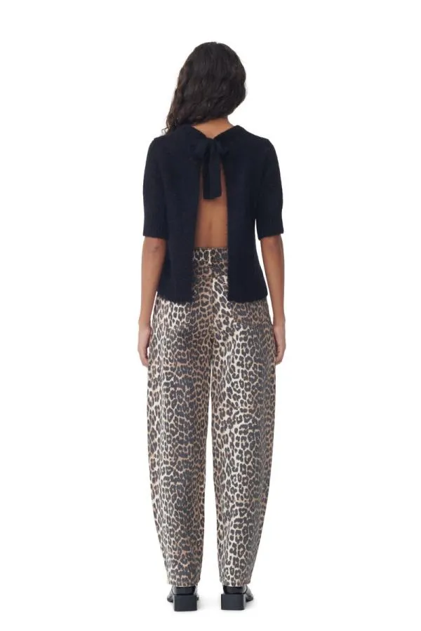 Clothing GANNI Trousers Leopard Denim Stary Leopard