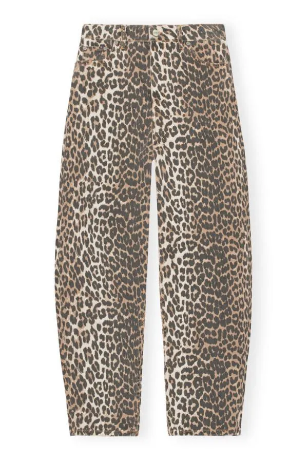 Clothing GANNI Trousers Leopard Denim Stary Leopard