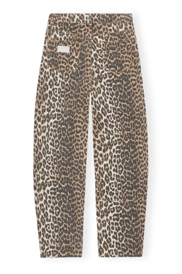 Clothing GANNI Trousers Leopard Denim Stary Leopard