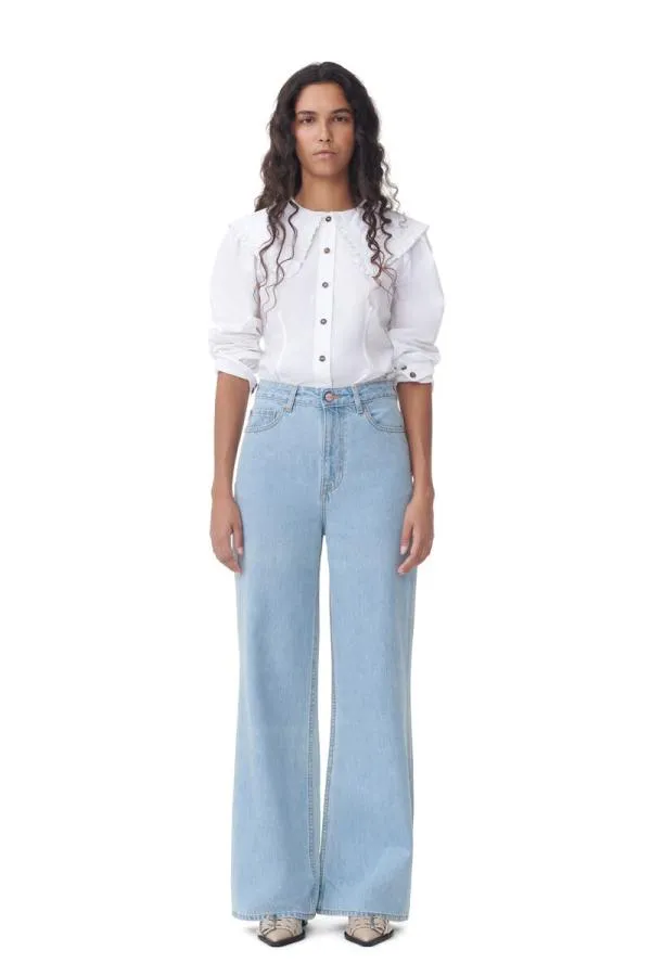 Clothing GANNI Trousers Magny Jeans Light Blue Stone
