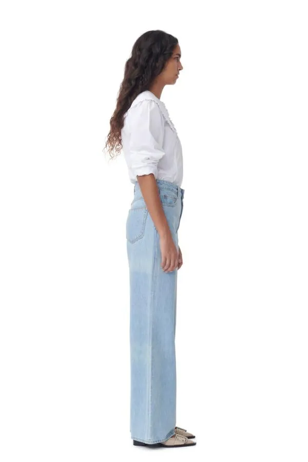 Clothing GANNI Trousers Magny Jeans Light Blue Stone