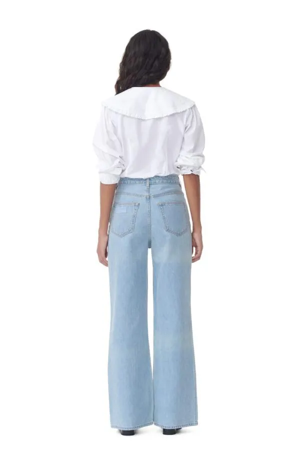 Clothing GANNI Trousers Magny Jeans Light Blue Stone