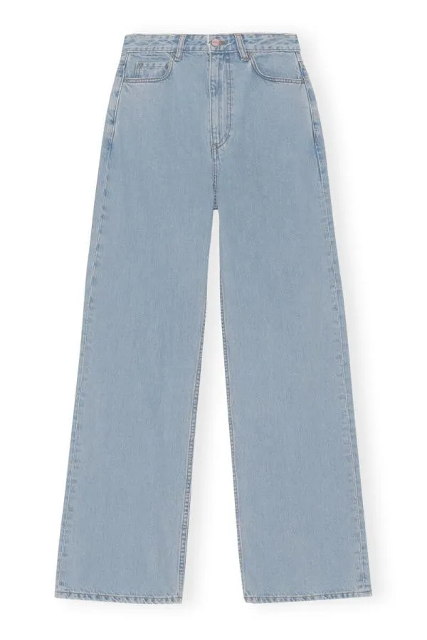 Clothing GANNI Trousers Magny Jeans Light Blue Stone