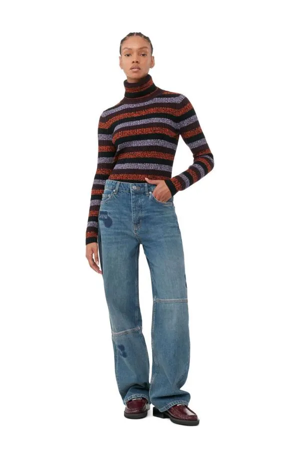 Clothing GANNI Trousers Patch Izey Jeans Tint Wash