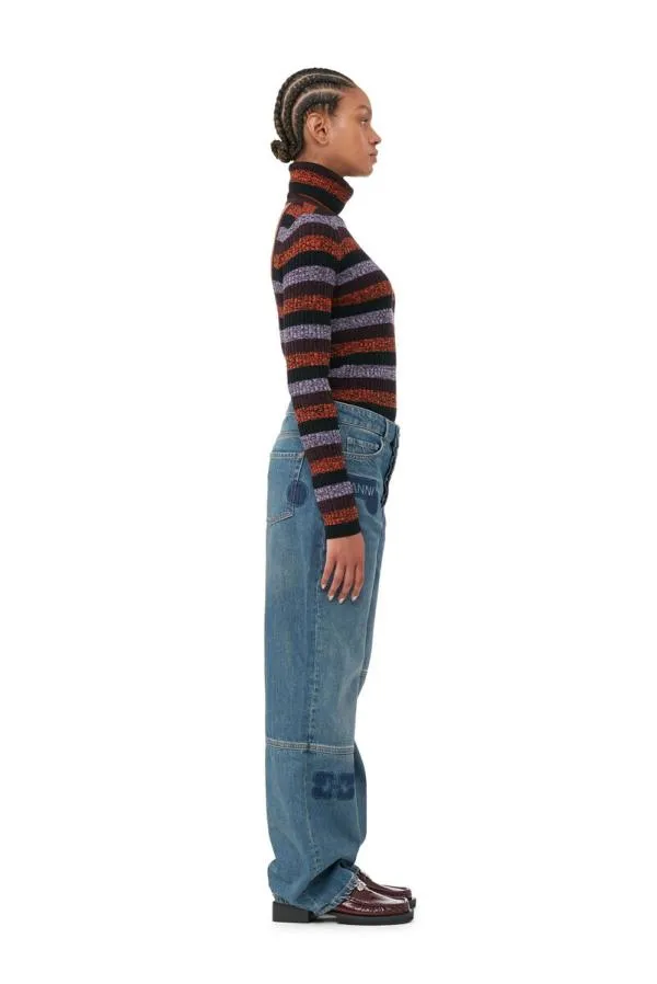 Clothing GANNI Trousers Patch Izey Jeans Tint Wash