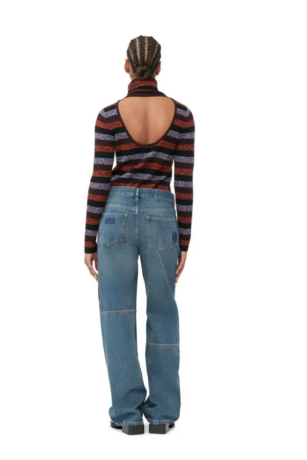 Clothing GANNI Trousers Patch Izey Jeans Tint Wash