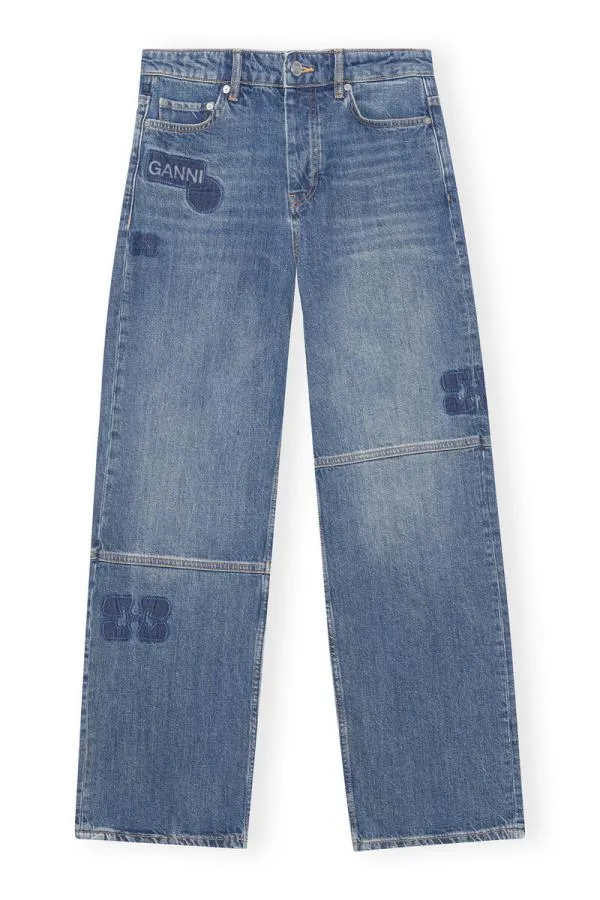 Clothing GANNI Trousers Patch Izey Jeans Tint Wash