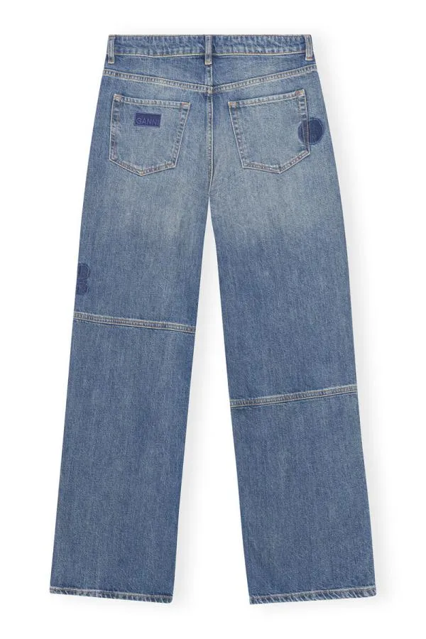 Clothing GANNI Trousers Patch Izey Jeans Tint Wash