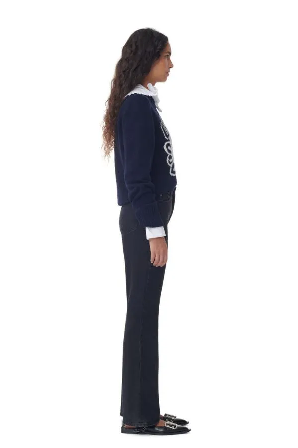 Clothing GANNI Trousers Rigid Denim Betzy Washed Blackblack