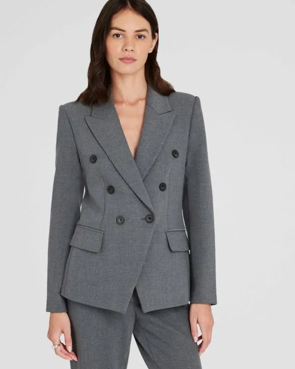 Club Monaco Blazers and Suiting DoubleBreasted Cutaway Blazer Heather Grey 8211 Women