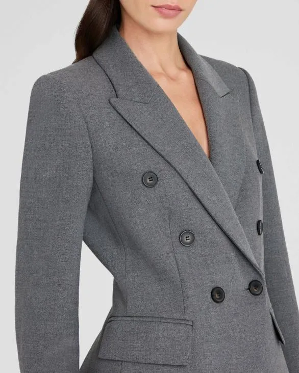 Club Monaco Blazers and Suiting DoubleBreasted Cutaway Blazer Heather Grey 8211 Women