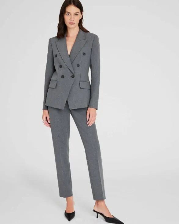 Club Monaco Blazers and Suiting DoubleBreasted Cutaway Blazer Heather Grey 8211 Women