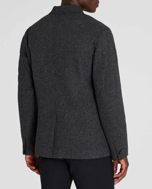 Club Monaco Blazers and Suiting Lightweight Wool Blend Houndstooth Blazer Black Mix 8211 Men