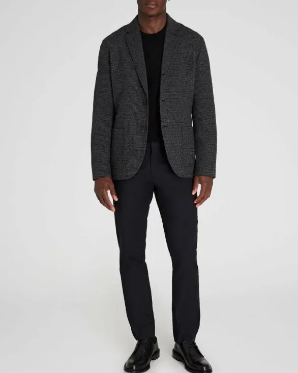Club Monaco Blazers and Suiting Lightweight Wool Blend Houndstooth Blazer Black Mix 8211 Men