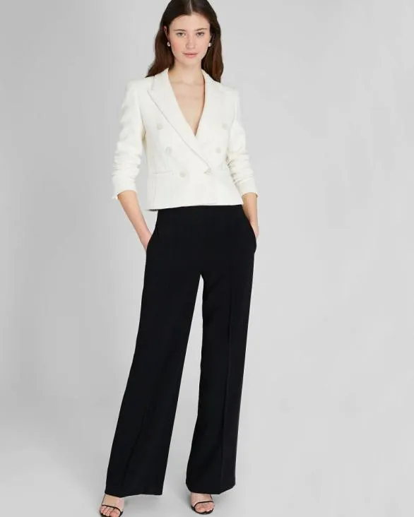 Club Monaco Blazers and Suiting Textured Cropped Double Breasted Blazer Off White 8211 Women