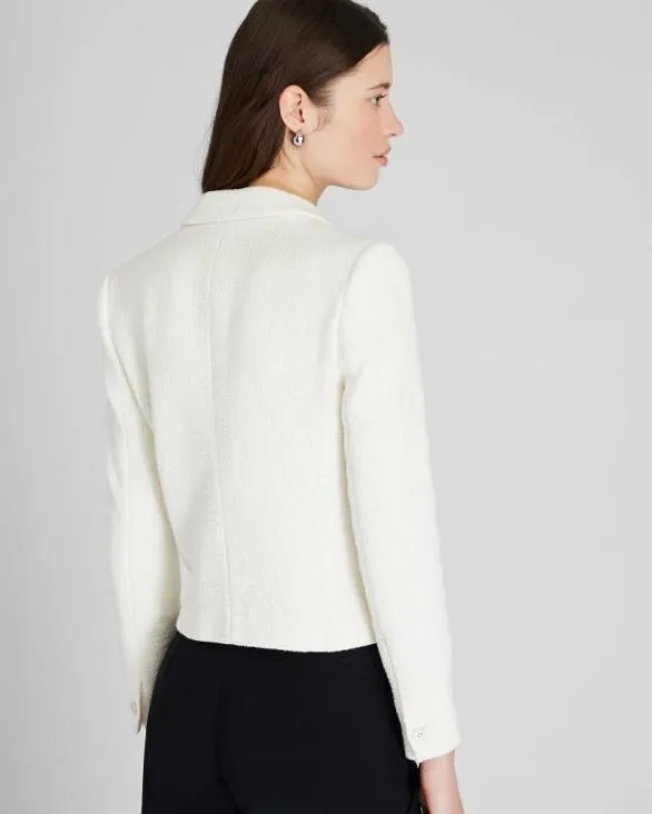 Club Monaco Blazers and Suiting Textured Cropped Double Breasted Blazer Off White 8211 Women