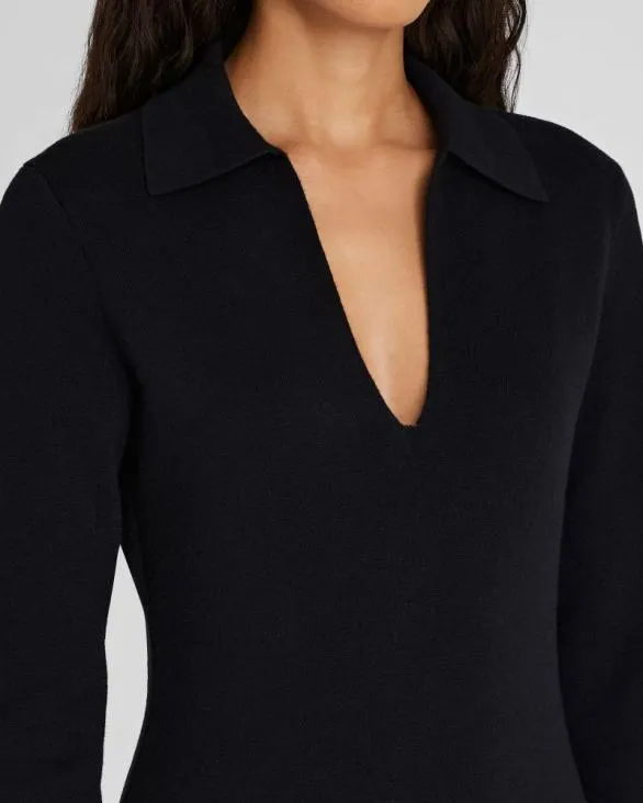 Club Monaco Cashmere Cashmere Blend Open Collar Maxi Dress Black 8211 Women