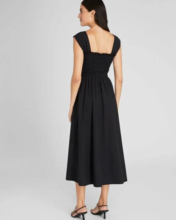 Club Monaco Dresses and Jumpsuits Cotton Smocked Bodice Maxi Dress Black 8211 Women