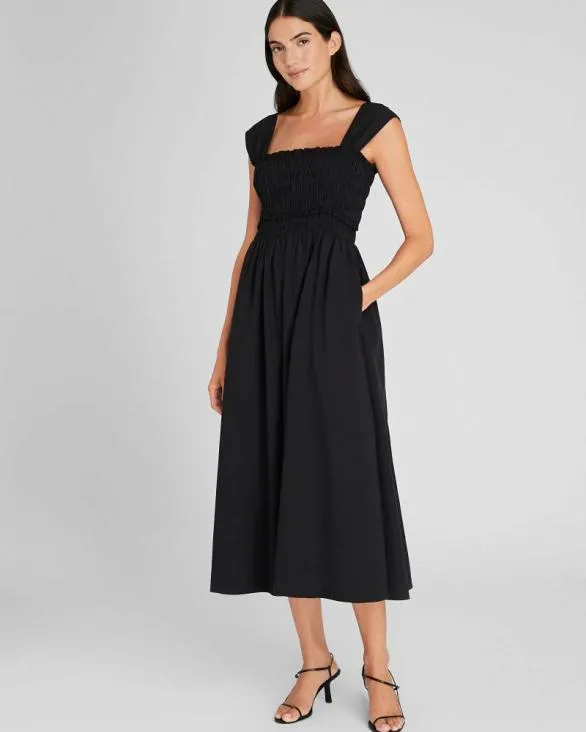 Club Monaco Dresses and Jumpsuits Cotton Smocked Bodice Maxi Dress Black 8211 Women