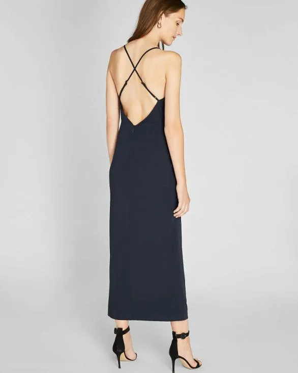 Club Monaco Dresses and Jumpsuits Cowl Neck Maxi Dress Dark Navy 8211 Women