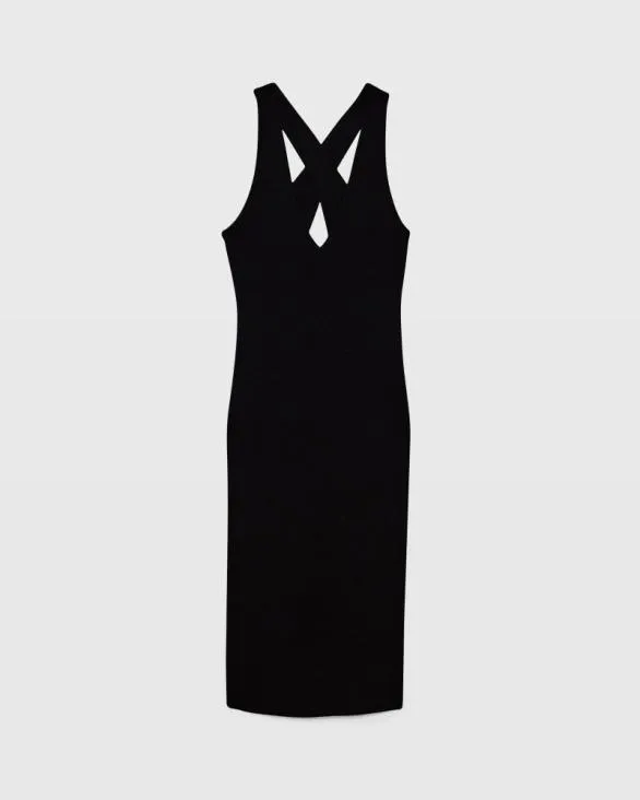 Club Monaco Dresses and Jumpsuits Ribbed Cross Back Dress Black 8211 Women