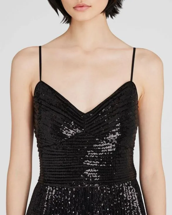 Club Monaco Dresses and Jumpsuits Sequin Pleated Occasion Maxi Dress Black 8211 Women