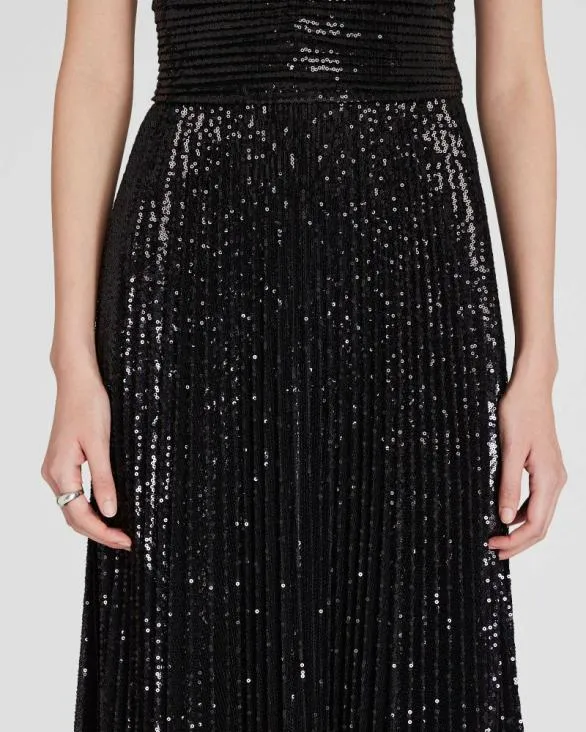 Club Monaco Dresses and Jumpsuits Sequin Pleated Occasion Maxi Dress Black 8211 Women