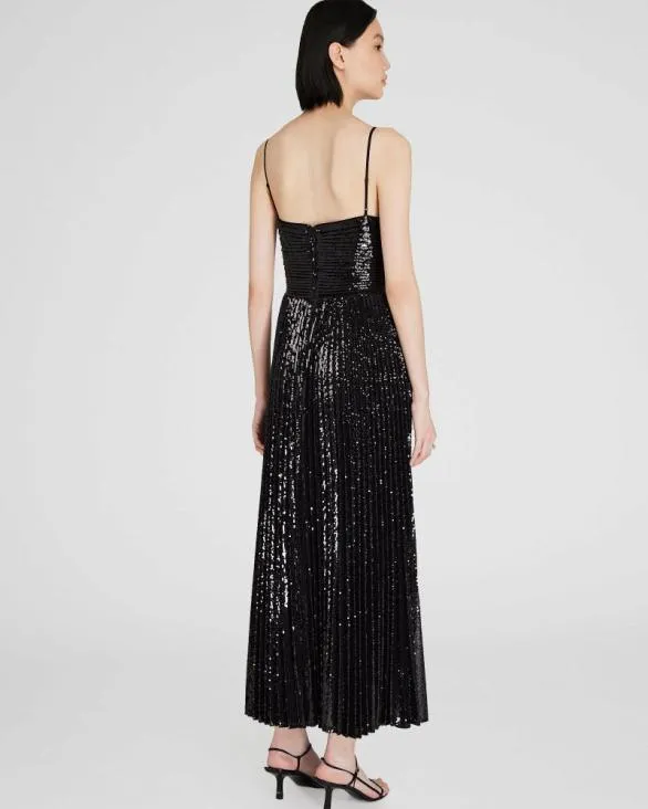 Club Monaco Dresses and Jumpsuits Sequin Pleated Occasion Maxi Dress Black 8211 Women