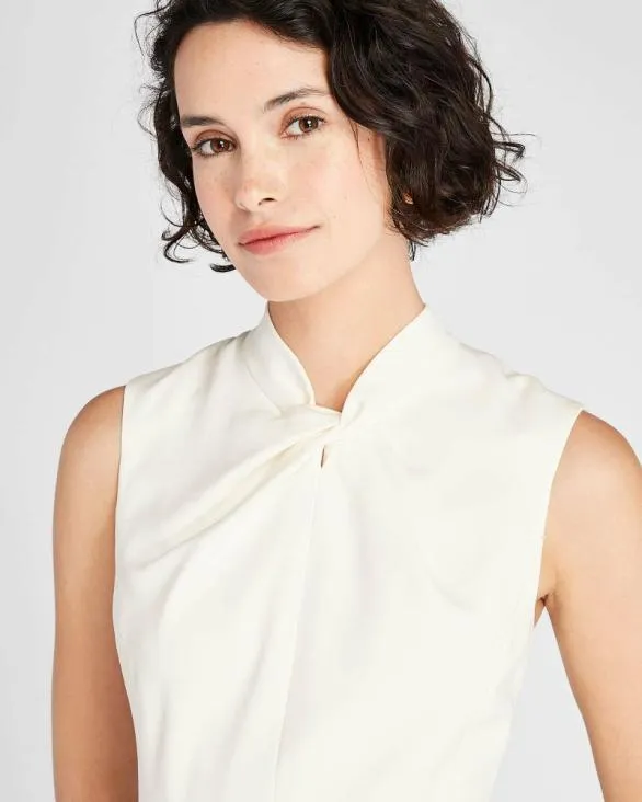 Club Monaco Dresses and Jumpsuits Twist Neck Sheath Dress Cream 8211 Women