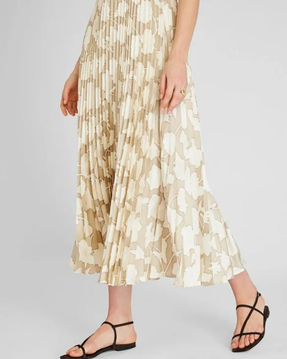 Club Monaco Dresses and Jumpsuits VNeck Pleated Maxi Dress Cream Base 8211 Women