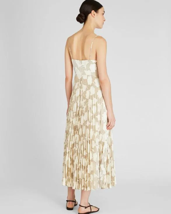 Club Monaco Dresses and Jumpsuits VNeck Pleated Maxi Dress Cream Base 8211 Women