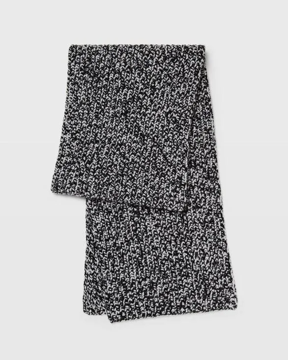Club Monaco Hats Scarves and Gloves Wool Blend RibbedKnit Scarf Black 8211 Women