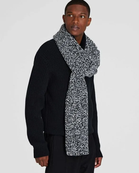 Club Monaco Hats Scarves and Gloves Wool Blend RibbedKnit Scarf Black 8211 Women