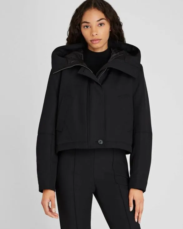 Club Monaco Jackets and Coats Cropped Wool Blend Parka Black 8211 Women